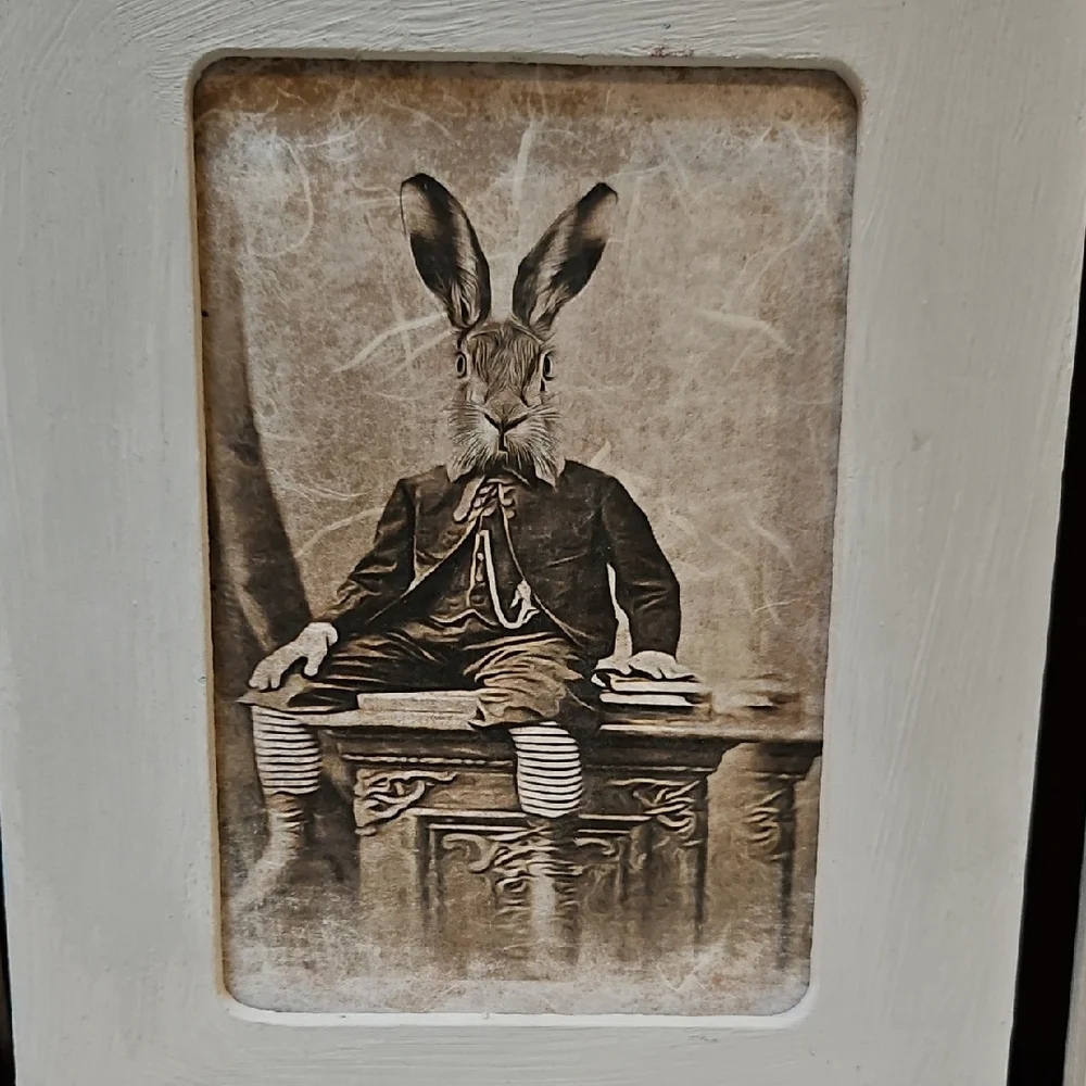 Rustic Gray Rabbit Portrait Frames